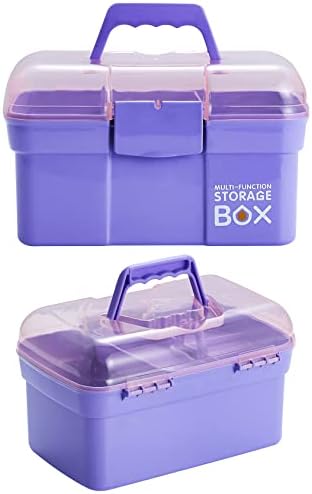 Kinsorcai 11'' Plastic Box Organizer with Removable Tray, Sewing Box
