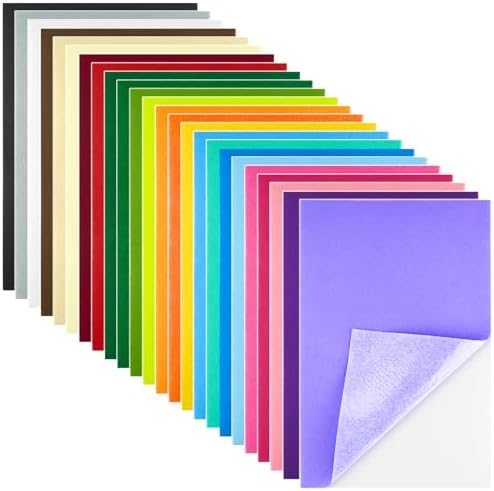 Morcheiong 24 Pcs Self Adhesive Felt Sheet Soft Felt Sheets with