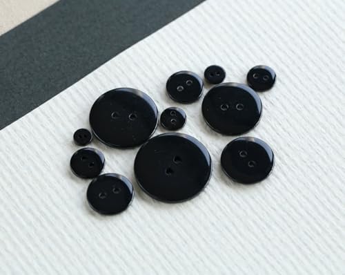 543pcs 2 Holes Resin Black Buttons 11 Sizes Assorted (6mm-25mm) 2
