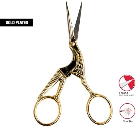 SINGER 4 Inch Forged Embroidery Scissors with Curved Tip for Sewing