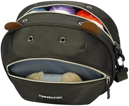 Hippo Yarn Storage Bag Organizer, Coffee Black