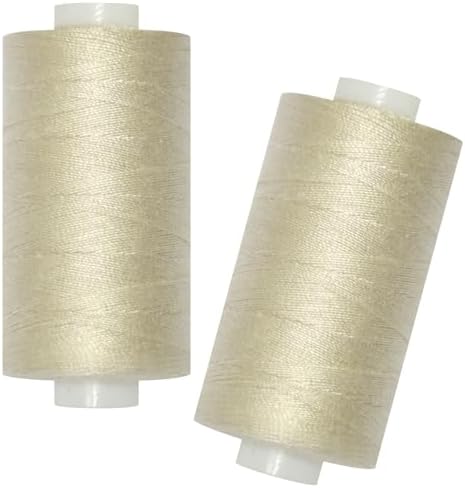 All-Purpose Polyester Sewing Thread, 2 Spools, Light Beige
