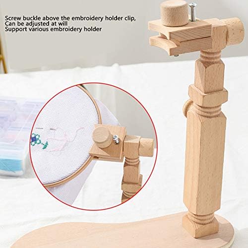 XHTLLO Adjustable Wooden Embroidery Hoop Stand, Intersect Stitch