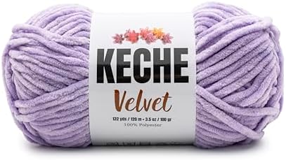 Keche Velvet Yarn for Crocheting, Soft Chenille Bulky Baby Blanket