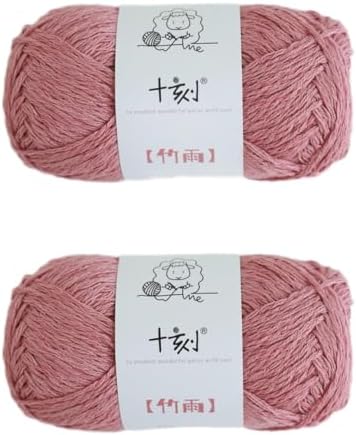 Cotton, Rayon,Linen Blended Yarn 2 Skeins 50g/1.76oz- 06 Coral Pink