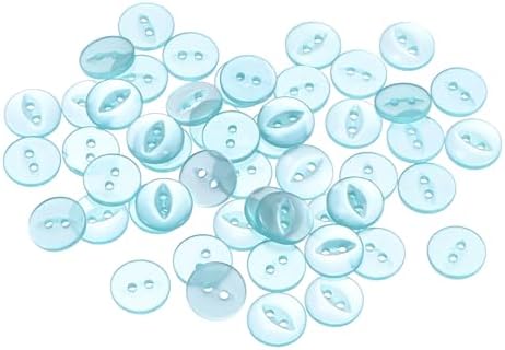 HARFINGTON 50pcs 20L Lake Blue Round Sewing Buttons 12.5mm 1/2" Resin