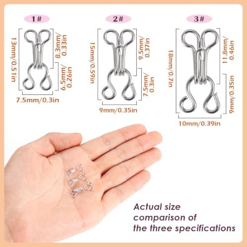 PECMER 100 Set 13mm Sewing Hook and Eye Closures