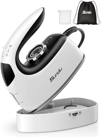 Sundu Mini Steam Iron with Rotary Temp Control for Travel & Sewing