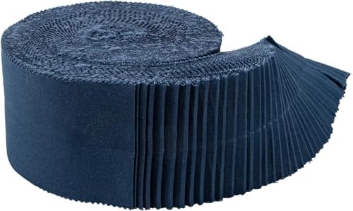 Confetti Cotton Solids Oxford Blue Rolie Polie 40 2.5-inch Strips