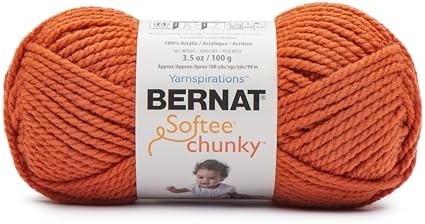 Bernat Softee Chunky Yarn, 3.5 Oz, Gauge 6 Super Bulky, Pumpkin