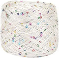 CLISIL White Colorful Sequin Yarn, Sparkle Yarn, 100g