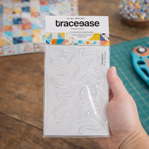 Traceease Free Motion Quilting Template Set, 3 Piece Clear Acrylic