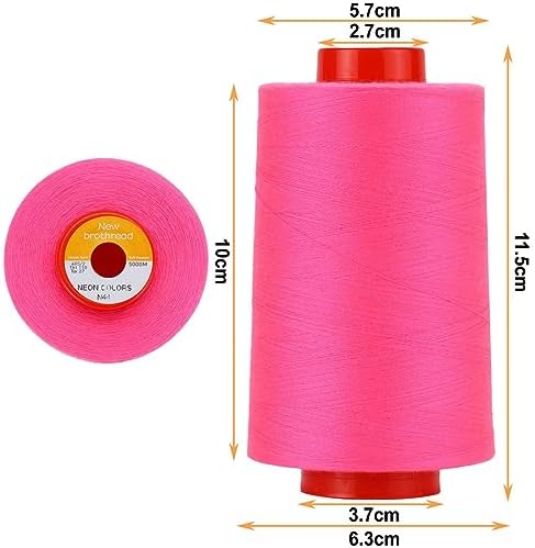 New brothread 4 Large Cones All Purpose Polyester Thread -Neon Colors