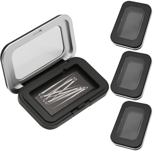 4Pcs Magnetic Pin Holder Box with Transparent Acrylic Lid, Strong