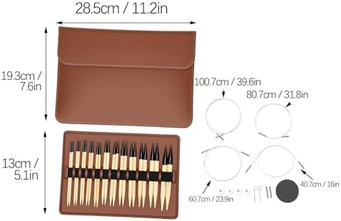 Jenivaint Interchangeable Knitting Needles Set, 12 Sizes 3.5 to 10.0mm
