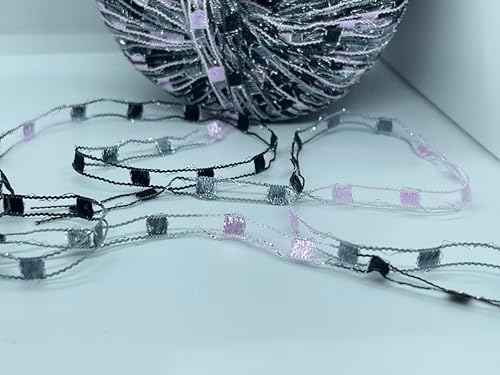 Berlini Ladder Ribbon Glitter Yarn - 50 Grams (1.75 Ounces), 142 Yards