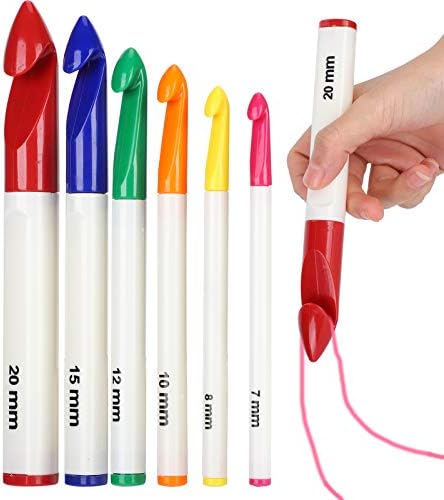 6Pcs Large Crochet Hook Set, Ergonomic Handles Thick Crochet Hooks
