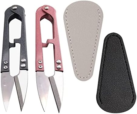 2Pcs Multicolor Mini Sewing Scissors Clipper 2Pcs Leather Scissors