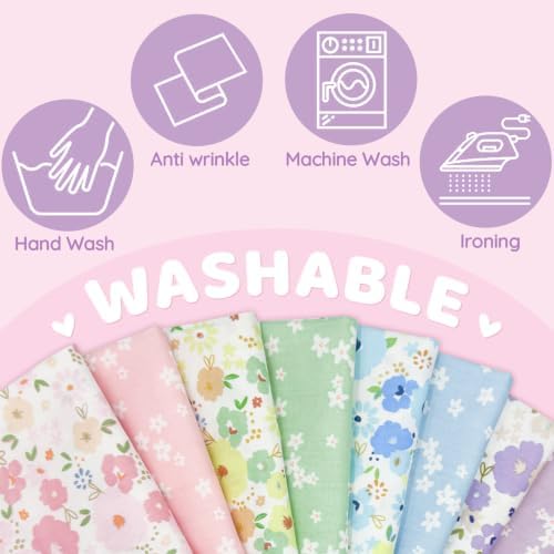 Aubliss 8pcs 100% Cotton Fat Quarter Fabric Bundles