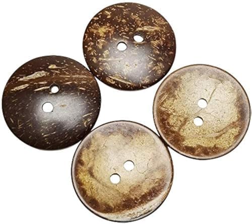 AMORNPHAN 10 PCS 2 Inch 50mm Brown Thick Natural Wooden Large Coconut