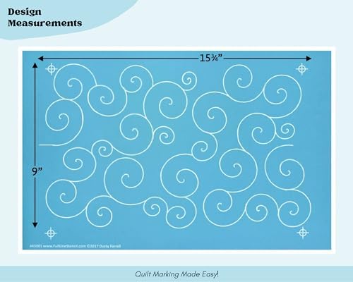 Full Line Stencil - Swirls & Curls- Edge to Edge Stencil, Continuous