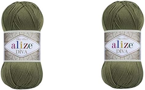 2 skeins Alize Diva Silky Effect 100% Microfiber Acrylic Yarn Thread