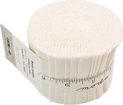 Bella Solids Off White Junior Jelly Roll 20 2.5-inch Strips Moda