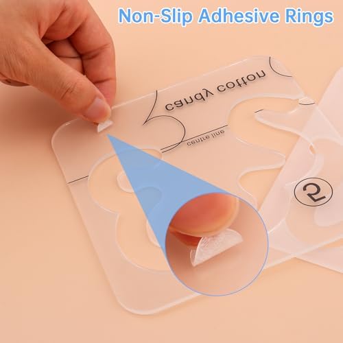 12 Pcs Acrylic Free Motion Quilting Rulers Templates with 2 pcs High