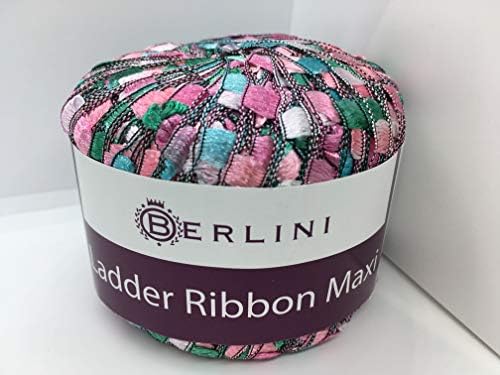 Berlini Ladder Ribbon Maxi Yarn #104 Coleus - Pinks, Greens, Blue