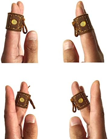 XTBOCA, Genuine Leather Coin Thimble, Finger Protector, Thimble for