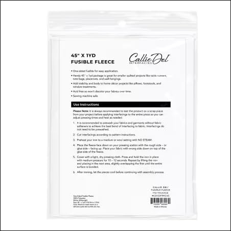Callie Del Fusible Fleece 1yd Package 45" x 1yd CD102FPKG45