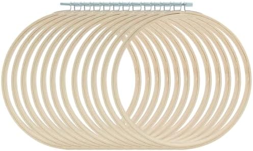 Dijedev 8 Inch Embroidery Hoops, 6PCS, Bamboo Circle Cross Stitch