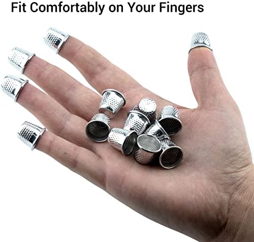 50 Pack Thimbles Silver Color Finger Protector Metal Sewing Thimbles