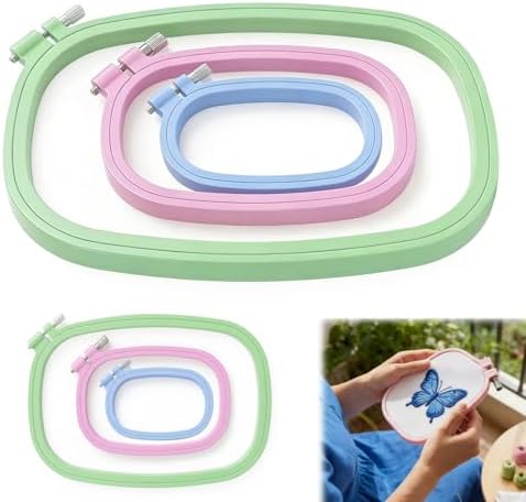 Waaqkid 6 Pack Square Embroidery Hoops Set, Reusable Rectangle Cross
