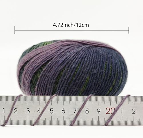 NICEEC NICEEC 2 Skeins 100% Wool Rainbow Yarn 180m x2