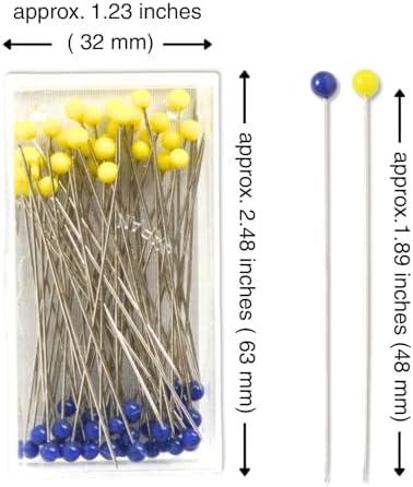 【TUKUMO】 Glass Head Pins Long 1.89 inch 50 PCS - Sewing & Quilting