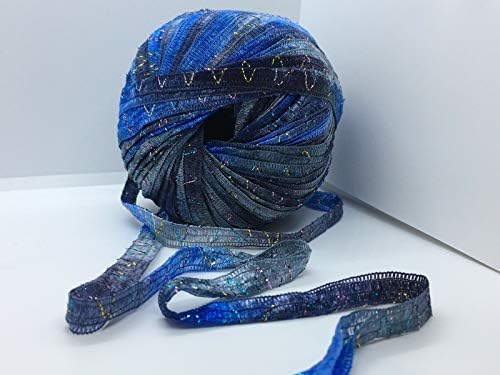 Berlini Ribbon Yarn Tinkerbella - 5/8" Wide Variegated with Glitter