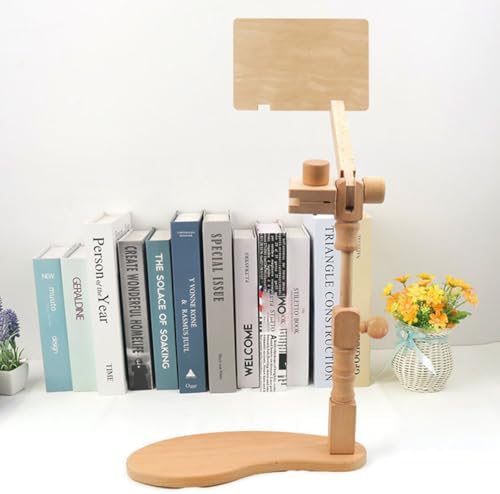 HOMSFOU Adjustable Wooden Cross Stitch Stand Embroidery Hoops Holder