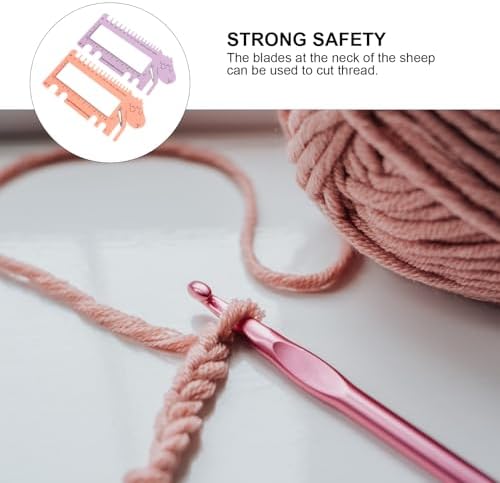 Ciieeo Knitting Needle Gauge Plastic 2 pcs Pink Purple