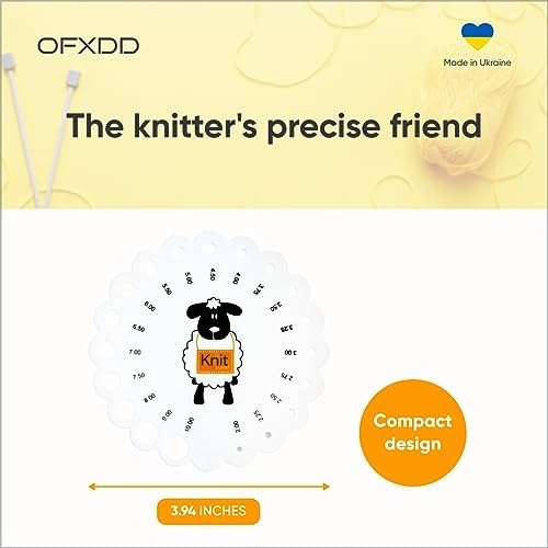 Knitting Needle Gauge, 2 Pcs- Plastic Measure Size Ruler for Swatch &