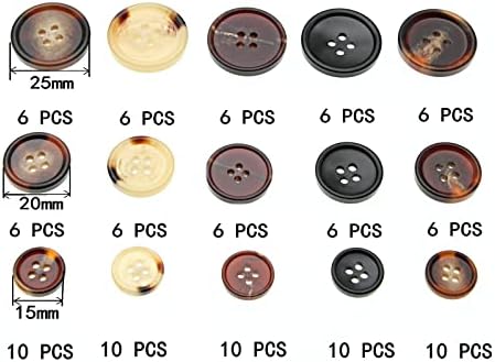 Mixed Resin Sewing Buttons 110 PCS, Round Bulk Buttons for DIY Sewing
