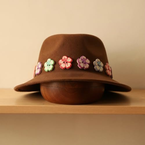 Xindojuz 50 PCS 1" Big Mixed Pattern Vintage Flower Wooden Buttons for