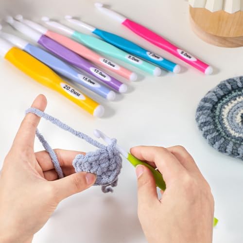 Large Sizes Crochet Hooks 4 pcs Long Crochet Needles QLRFFLJOY 6mm 7mm