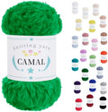 CAMAL Soft Faux Fur Yarn for Crocheting Blanket, 65 Yards Chunky