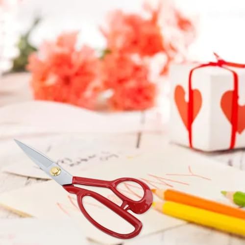Fabric Scissors Tailor Sewing Shears (Red Handle 11 Inch)