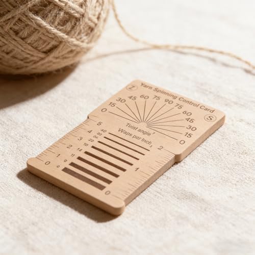 4PCS Wooden Knitting Gauge Tools, Stitch Counter Spinner Yarn Measure