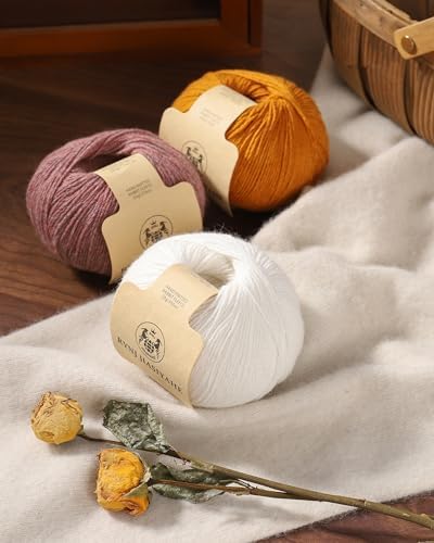 Wool Yarn -6-ply(2mm) Worsted Yarn for Crocheting and Hand Knitting