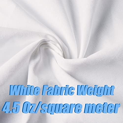 5 Yard White Cotton Fabric,Natural Cotton Poplin Fabric by The Yard