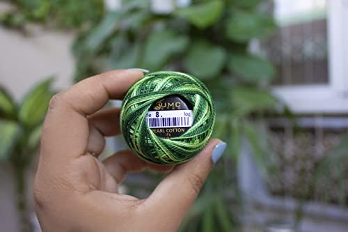 6 Balls Variegated Colours Premium Pearl Cotton Embroidery Thread Size