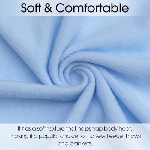 Pico Textiles 1 Yard Bolt Baby Blue Solid Fleece Fabric